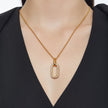 Reversible Sparkle Link Charm Soft Gold Side on model