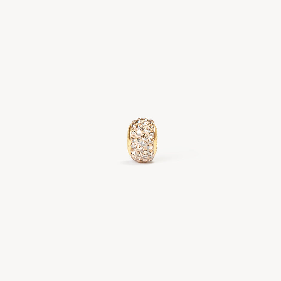 Soft Gold Sparkle Rondelle Charm