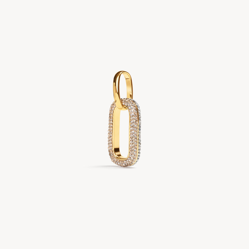Sparkle Reversible Charm Necklace White/Soft Gold