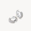 White Small Sparkle Hoop Earrings
