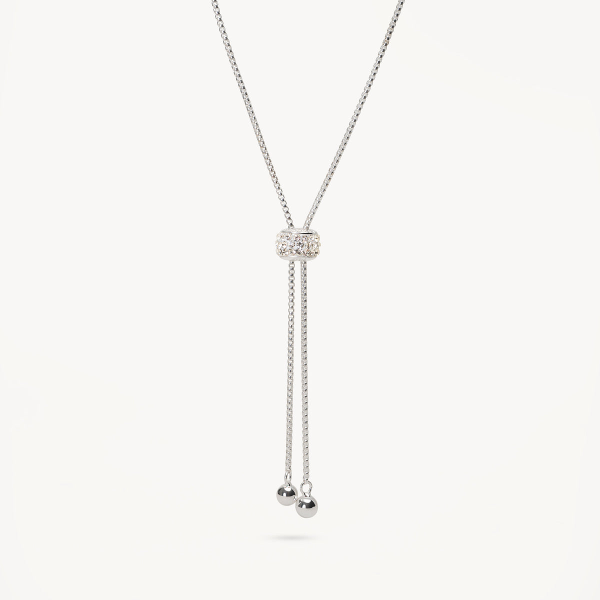 Sparkle Bolo Tie Necklace White