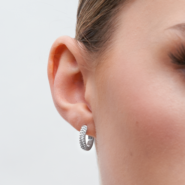 Always On Sparkle Hoops White on model